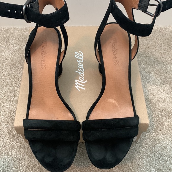 Madewell Black Ankle Strap High Heel Sandals - Picture 3 of 5